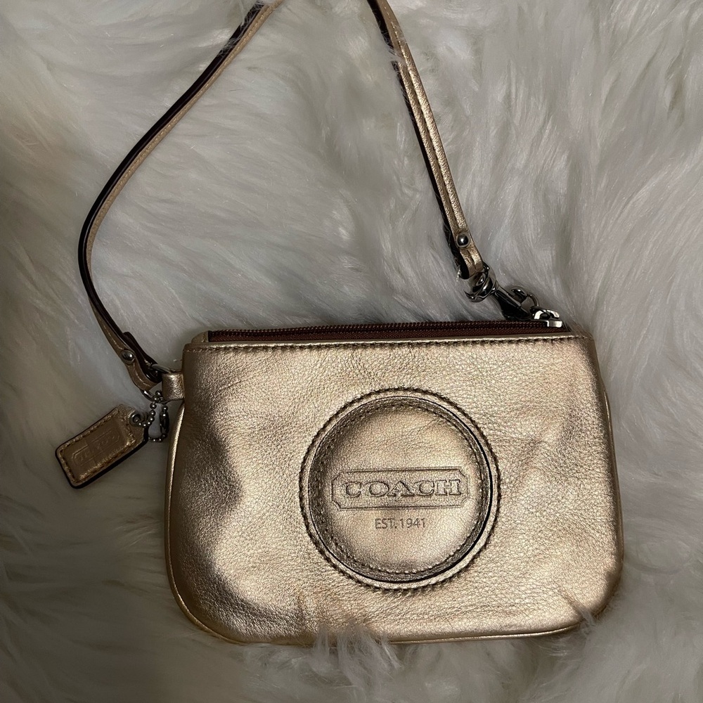 Coach Wristlet-Small-Gold